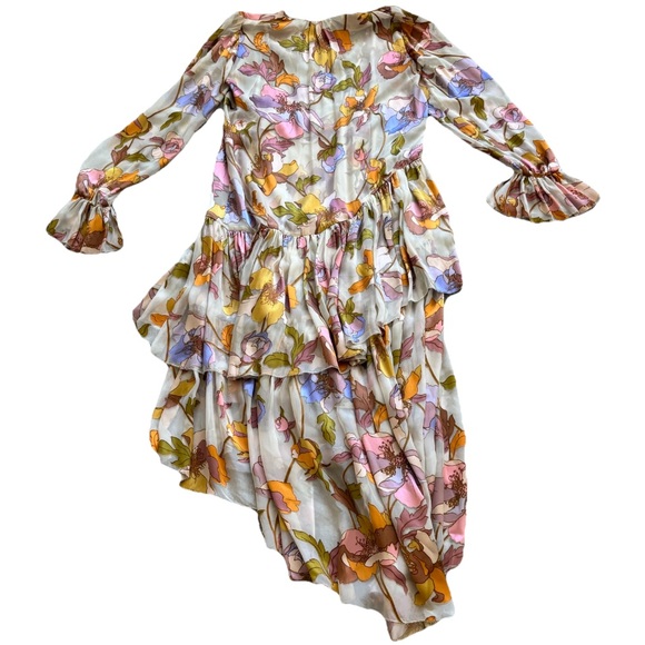 ZIMMERMANN Tempo Asymmetric Tiered Ruffle Dress Size 0 Artsy Boho Chic Flirty - Picture 3 of 9